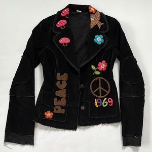 Casual Velvet embroidered blazer